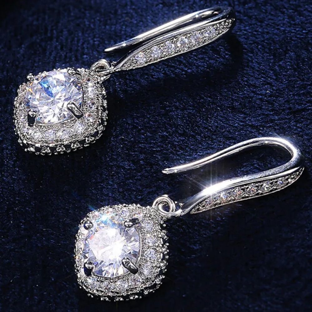 The Drop Dead Gorgeous Dangle Earring in white sapphire and 925